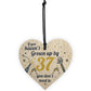 Funny Happy Birthday 37 Wood Heart Man Wife Brother Sister Gift