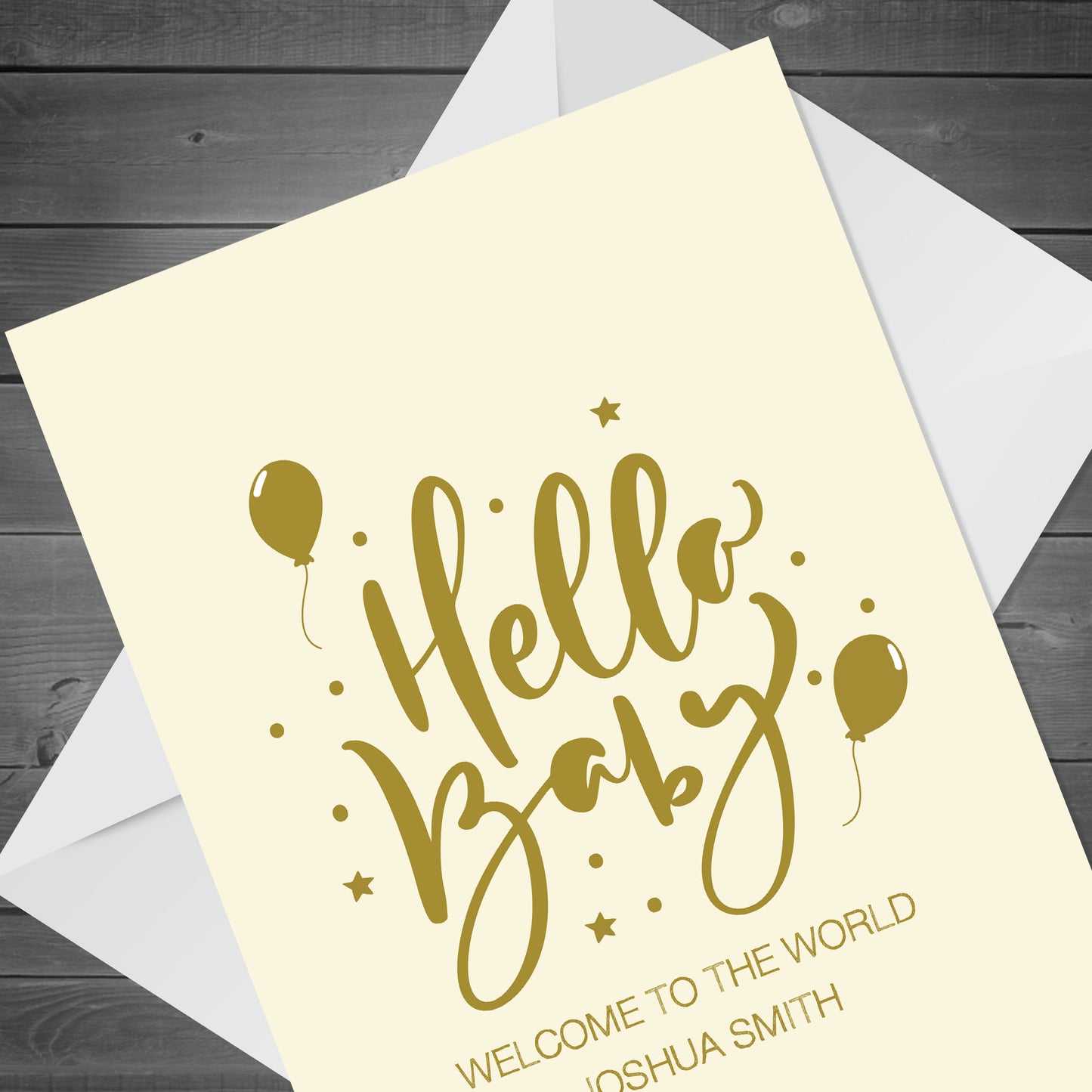 Hello Baby Welcome To The World Card Personalised New Baby Boy