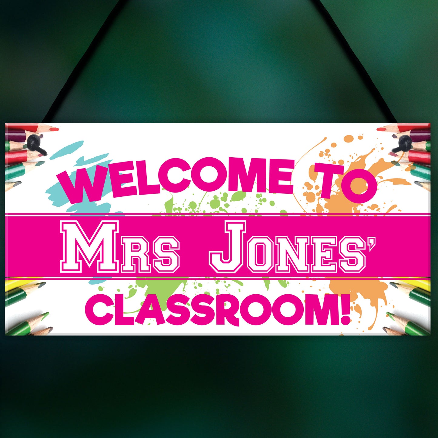 Personalised Welcome To Classroom Cute Hanging Teachers Gift