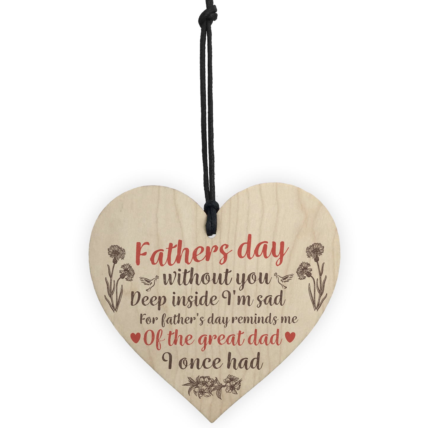 Great Dad Home Grave Garden Memorial Wood Heart Memory