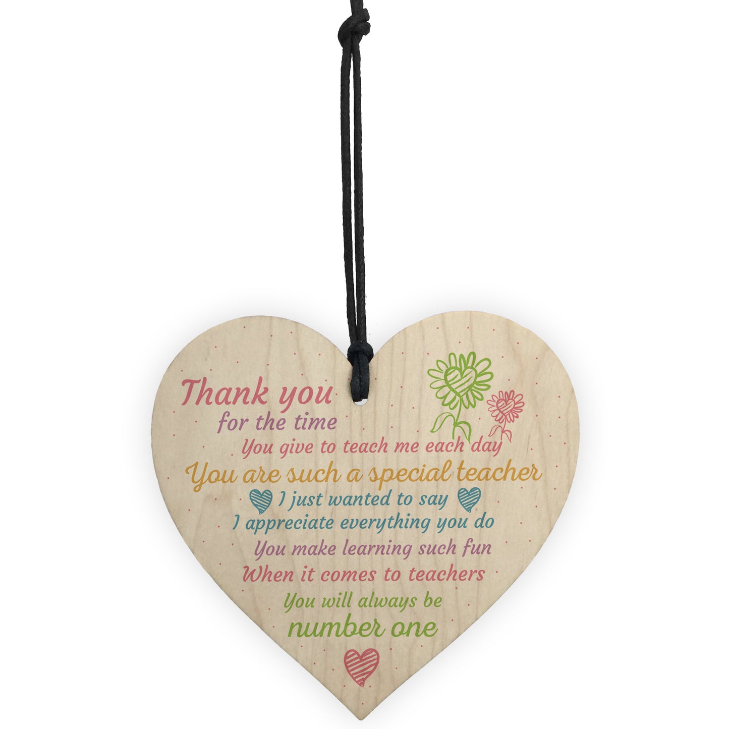 Thank You Teacher Gift Wooden Heart Preeschool End of Term