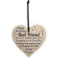 Funny Happy Birthday Best Friend Plaque Wooden Heart Friendship