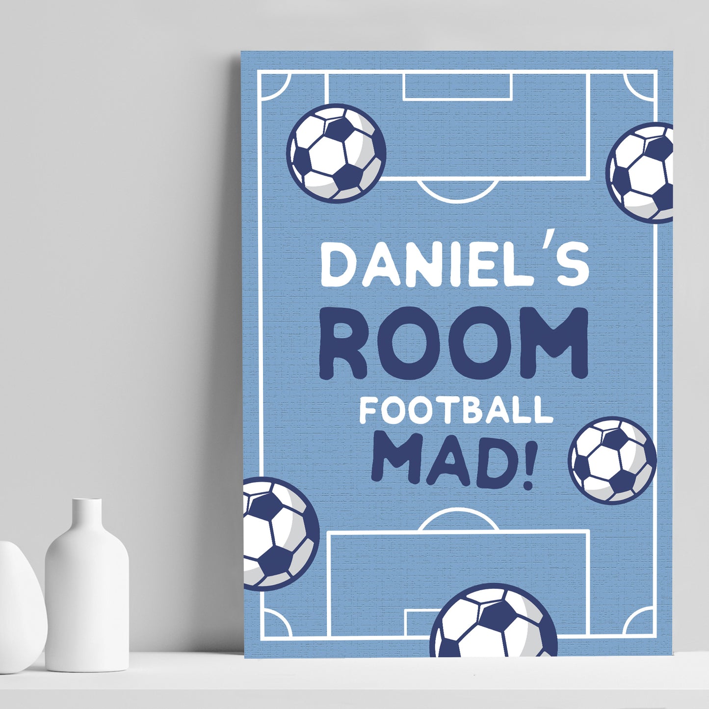 Boys Bedroom Wall Print Personalised Football Gift For Son