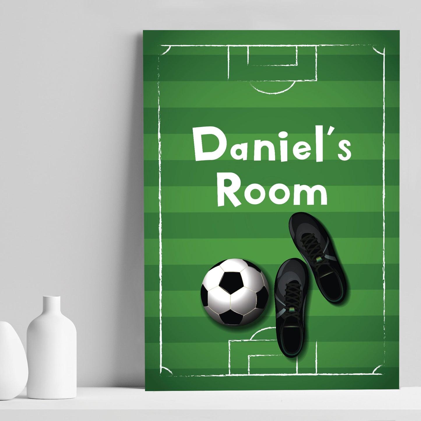 Personalised Football Theme Print For Boys Bedroom Son Gift