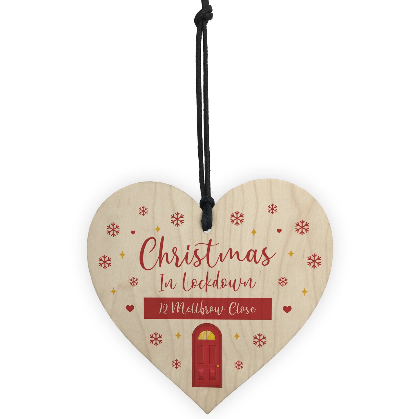 New Home Gift Wood Bauble Christmas Tree Decoration Lockdown