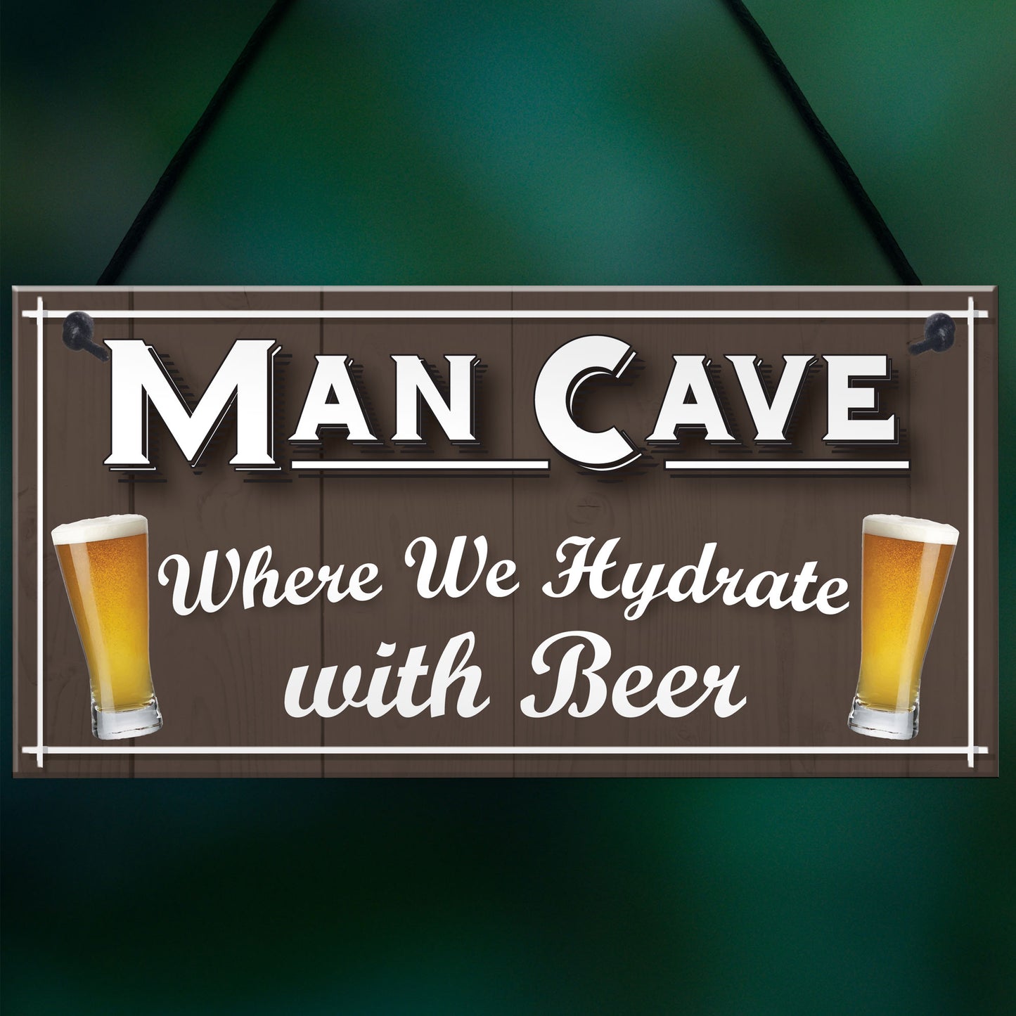 Man Cave Hydrate Beer Alcohol Funny Home Bar Gift Hanging Plaque