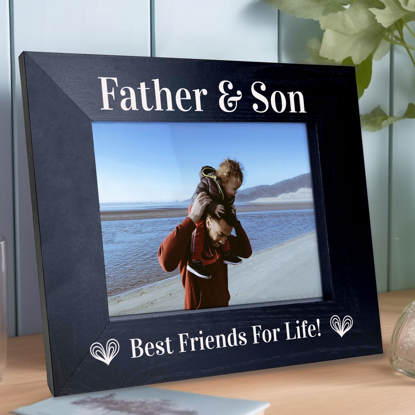 Father And Son Wooden Photo Frame Fathers Day Gift For Dad