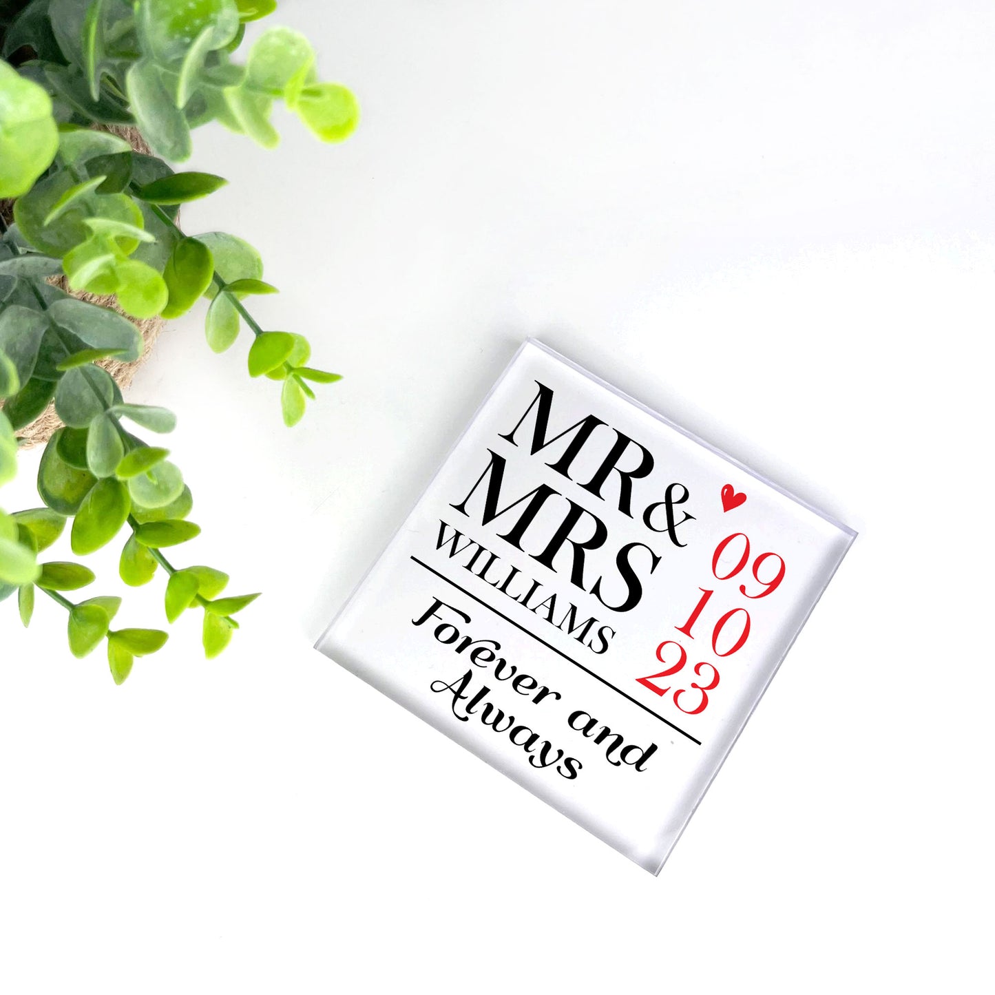 Wedding Day Gifts Personalised Mr And Mrs Gift Acrylic Block