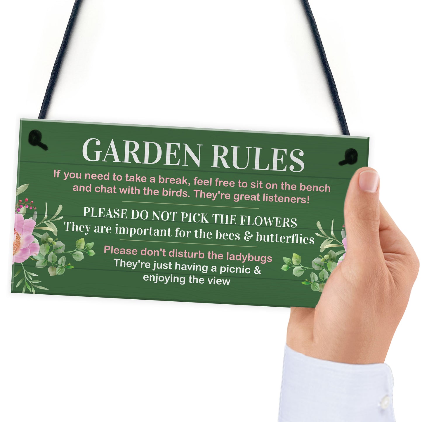 Garden Rules Sign for Outdoor Decor Novelty Garden Shed Plaque