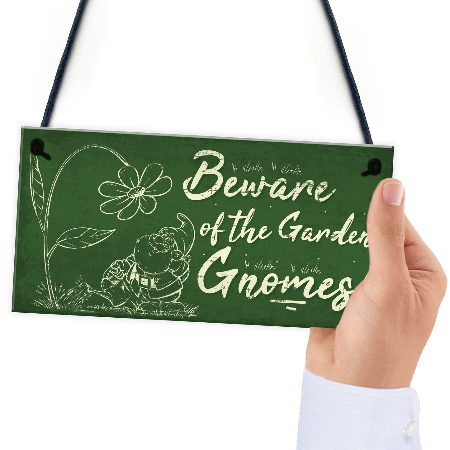 Beware Of The Gnomes Garden Wall Hanging Sign Plaque Shed Door