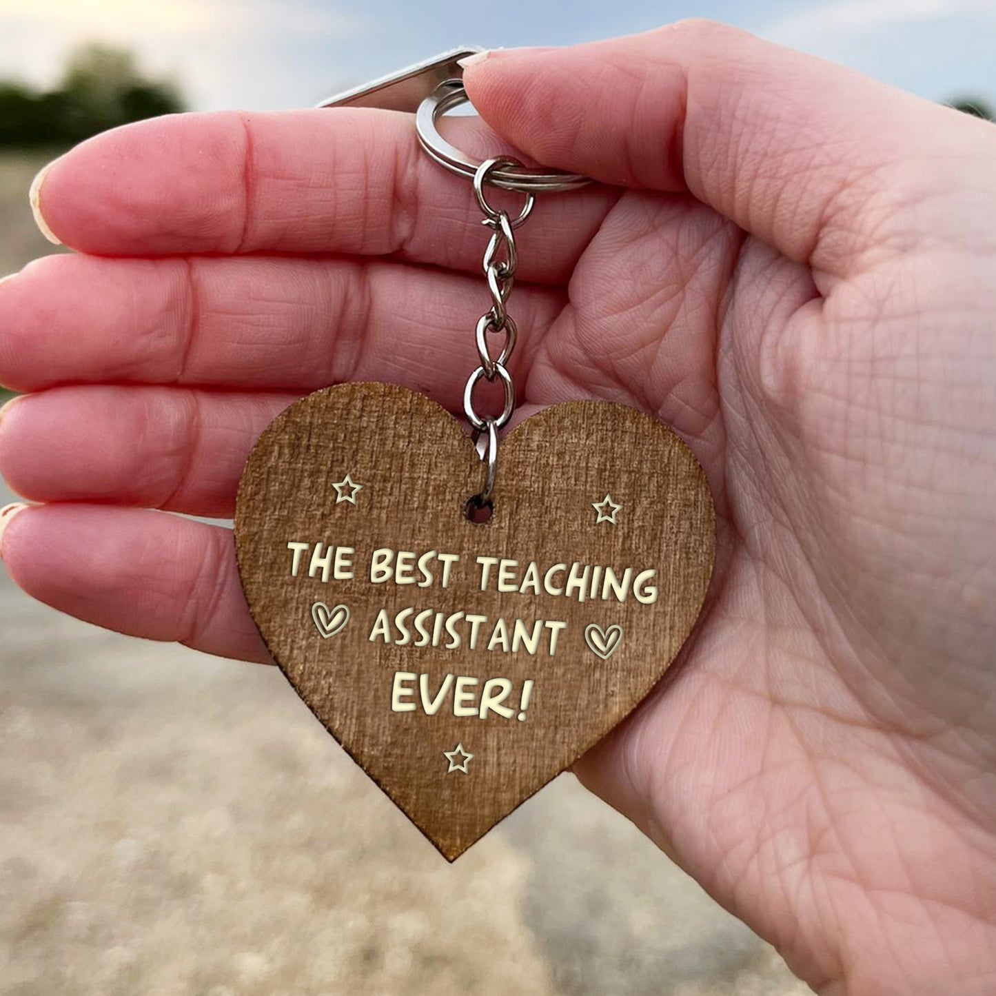 Best Teaching Assistant Wood Keyring Nursery Teacher School