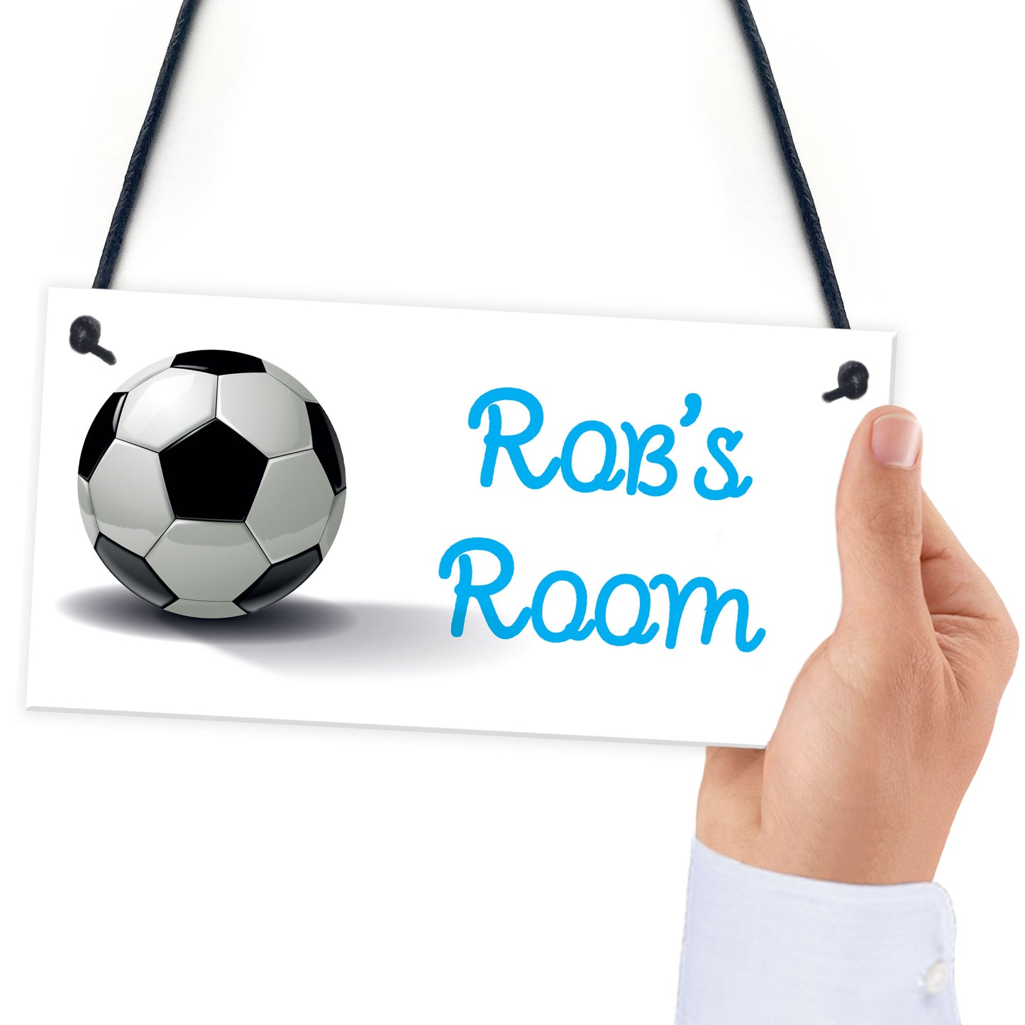 Personalised Football Boys Name Room / Man Cave Hanging Sign