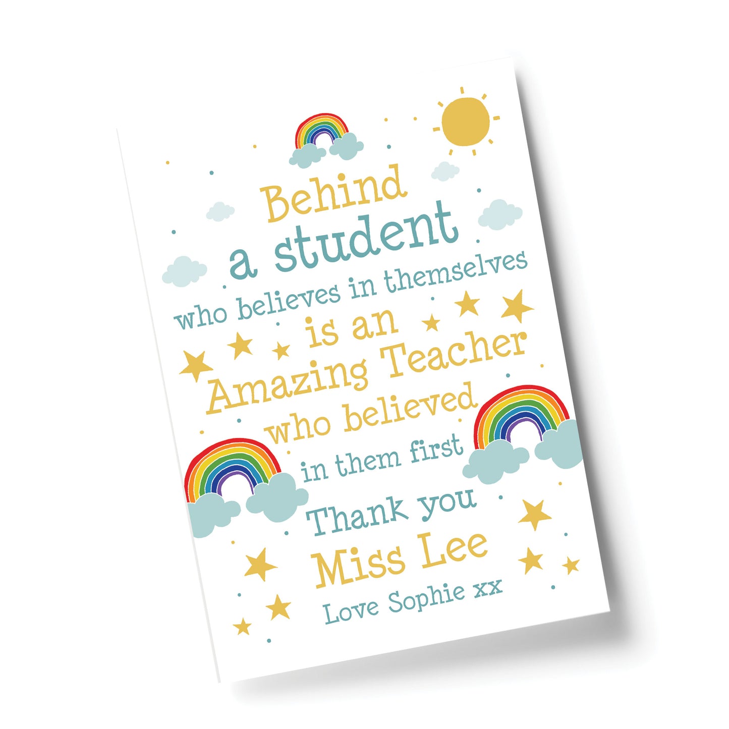 Teacher Print Personalised School Nursery Pre School Leaving