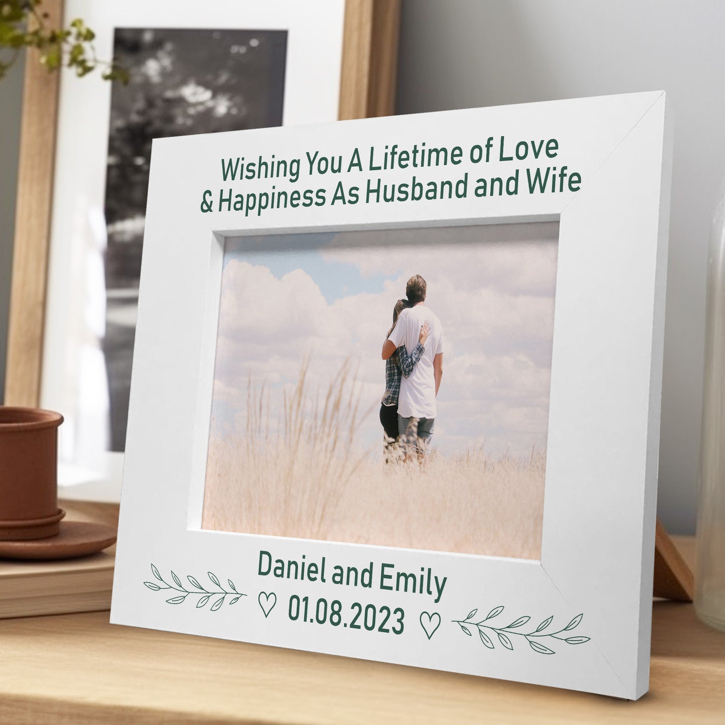 Personalised Wedding Day Gift Photo Frame For Husband Wife