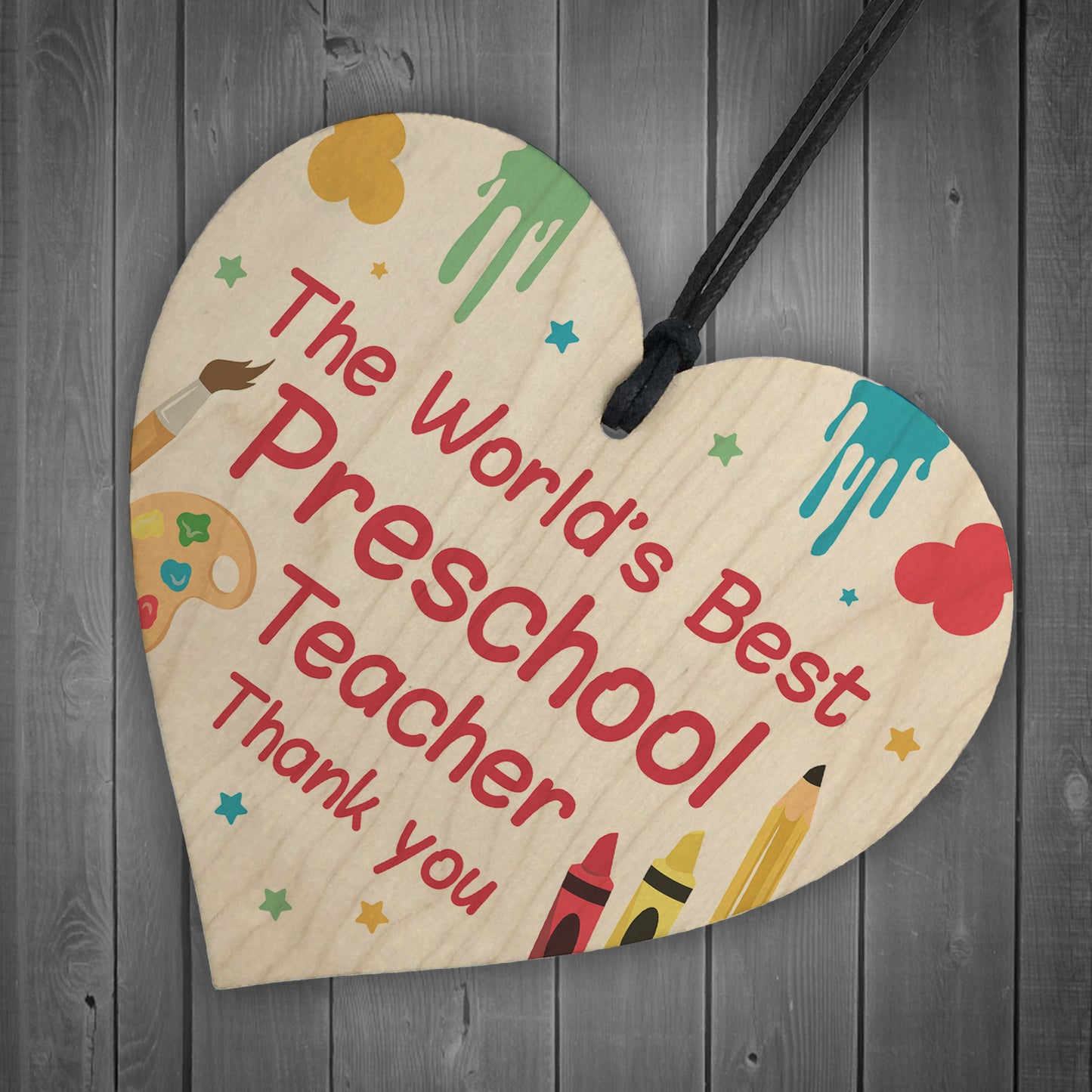 Gift For Preschool Teacher Wood Heart Thank You Gift Preschool