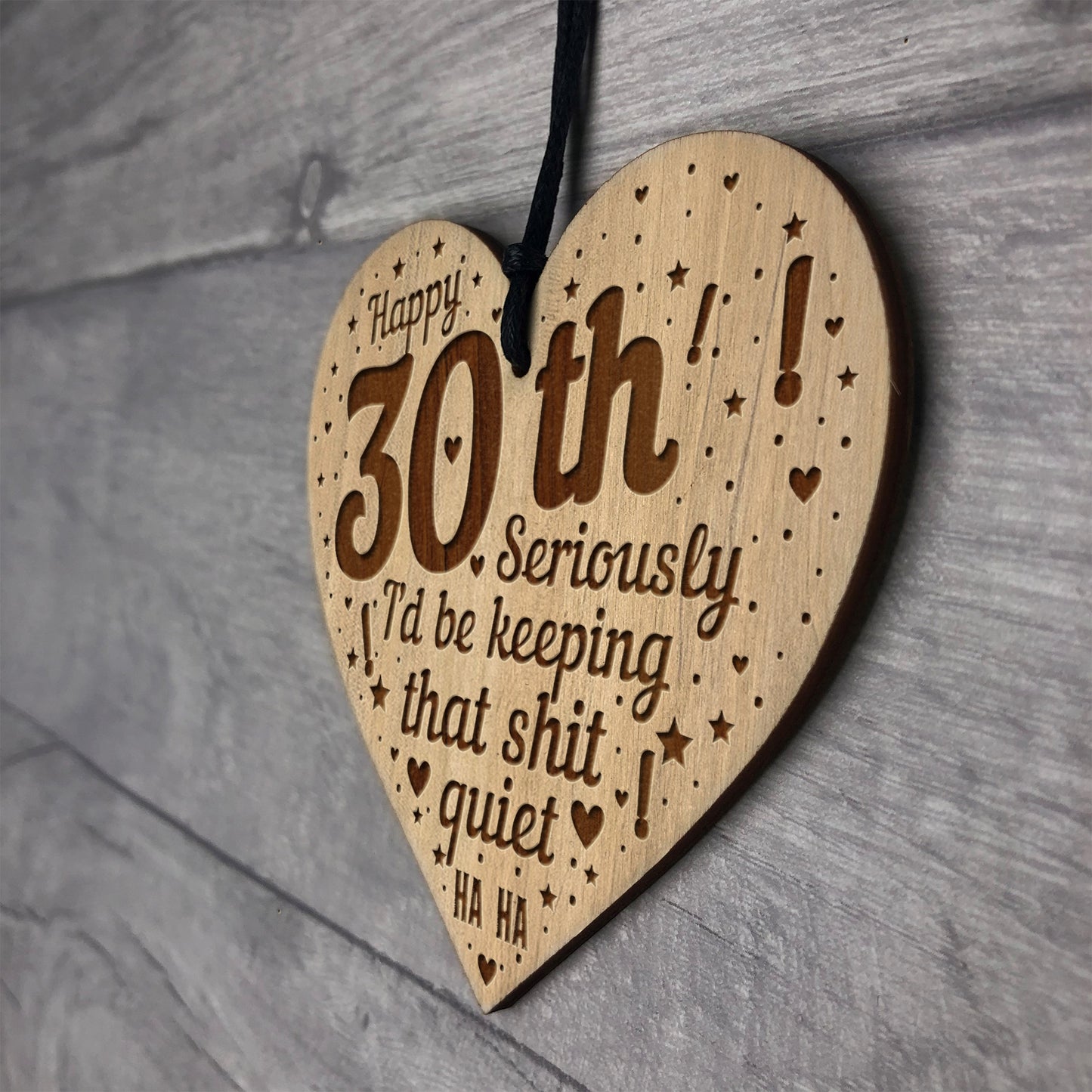 Funny 30th Birthday Card Engraved Heart 30th Birthday Gift