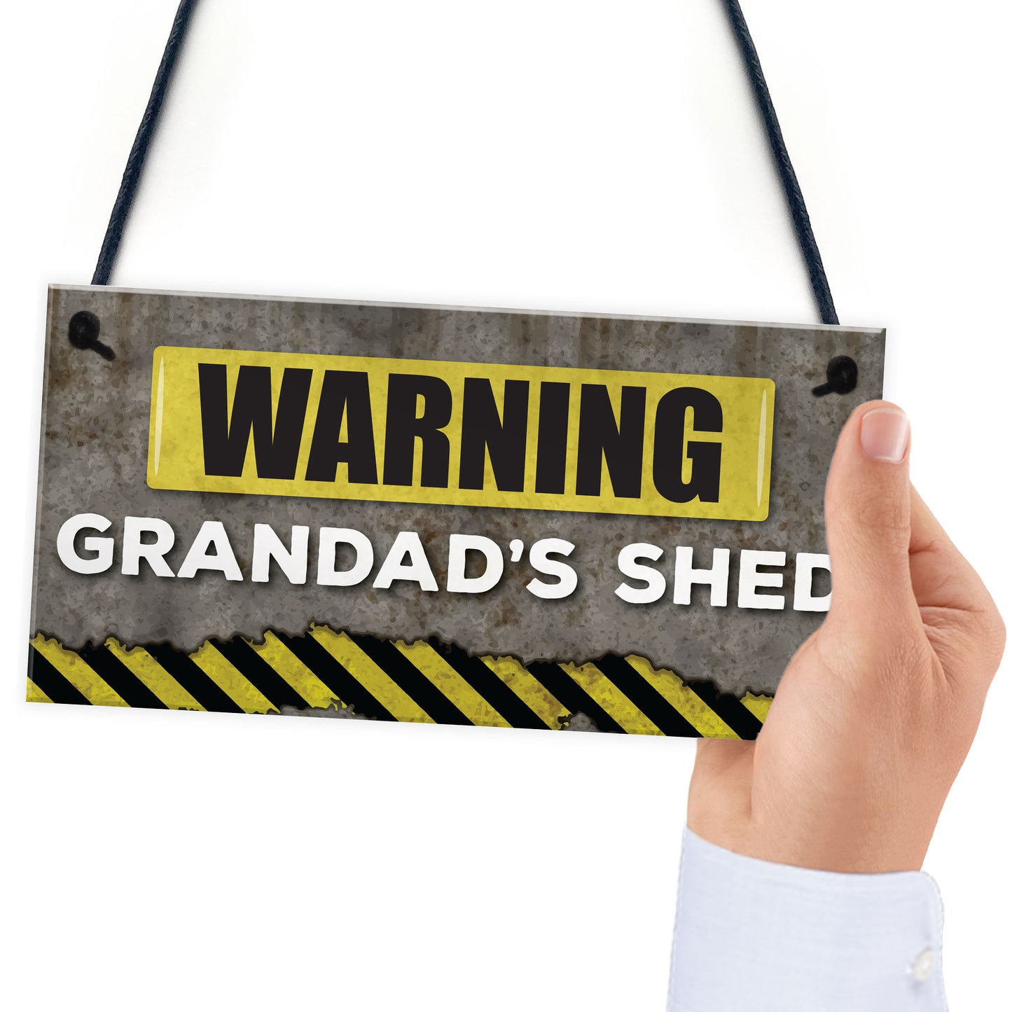 Warning Grandads Shed Hanging Garden Garage Plaque Sign