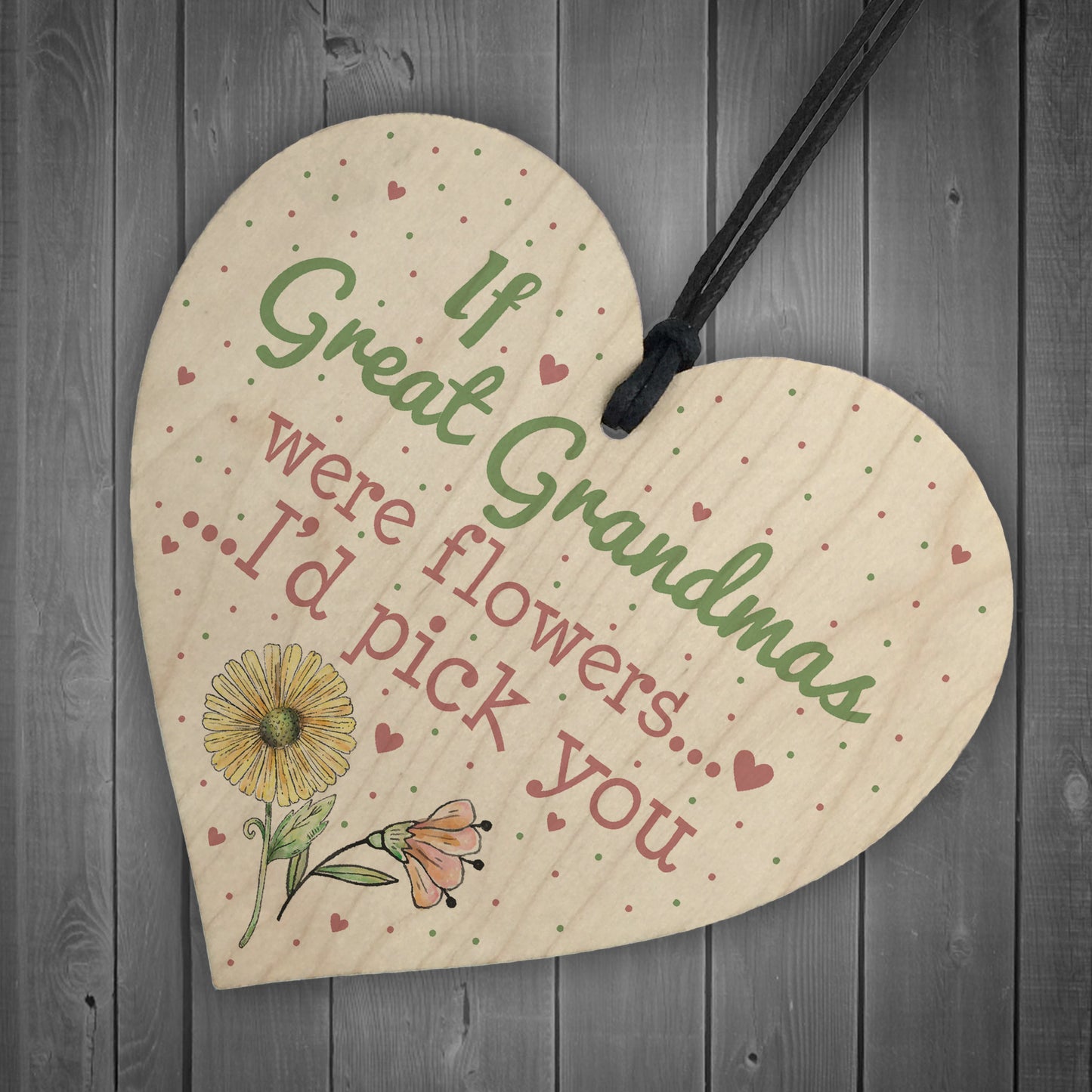 Great Grandma Birthday Gifts Hanging Wooden Heart Christmas Gift