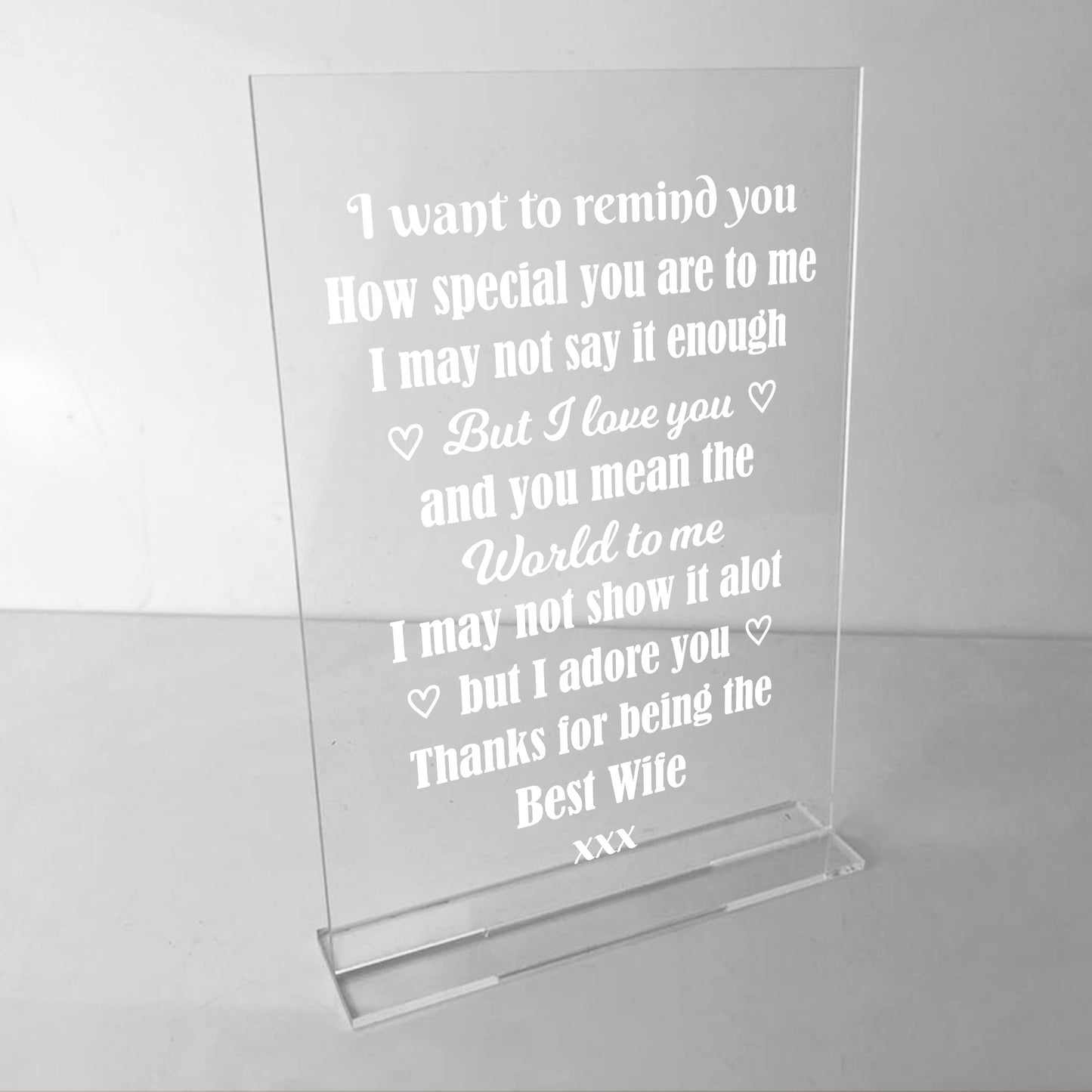 Birthday Presents For Wife Standing Plaque Wife Christmas Gift