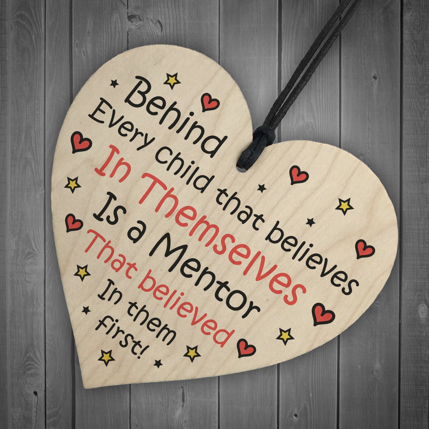 MENTOR Gift Heart Hanging SignThank You Friend Teacher Gift