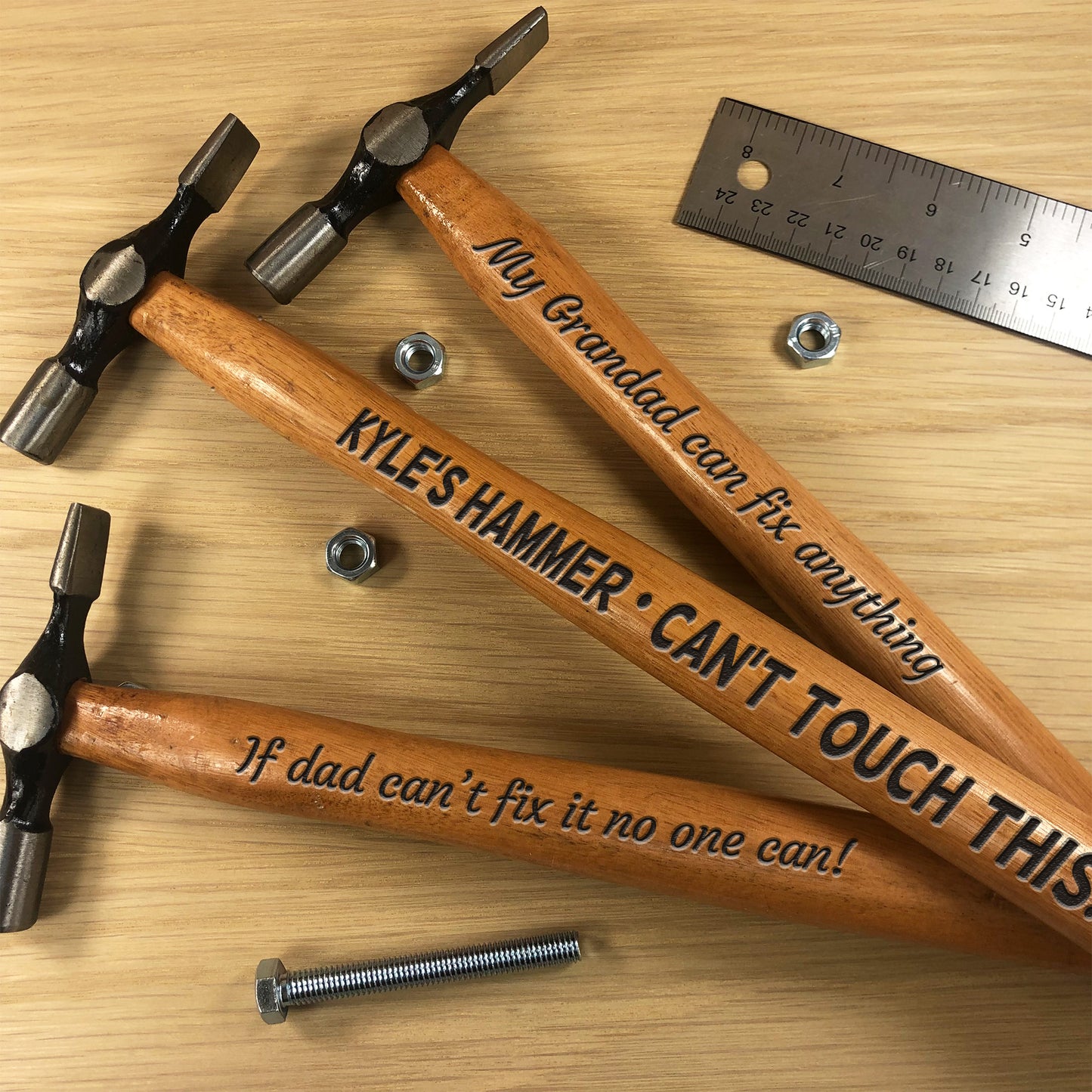 PERSONALISED TOUCH THIS Engraved Hammer Gift For Him Men