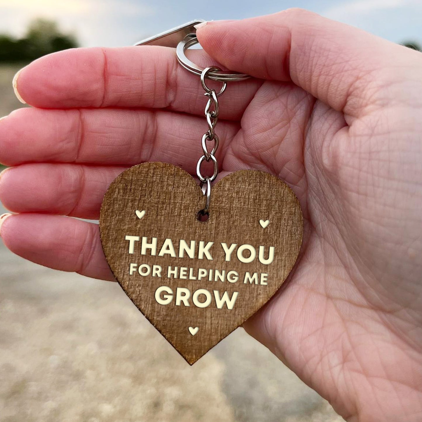 Teacher Appreciation Keyring Gift Wood Heart Teacher Gifts