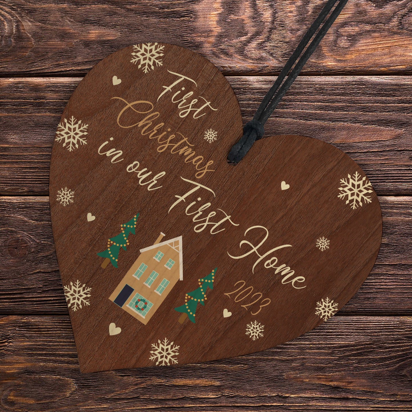 2023 First Christmas In First Home Wood Hanging Christmas Bauble