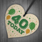 40th Birthday Wooden Heart Decoration Gift Tag 40th Birthday