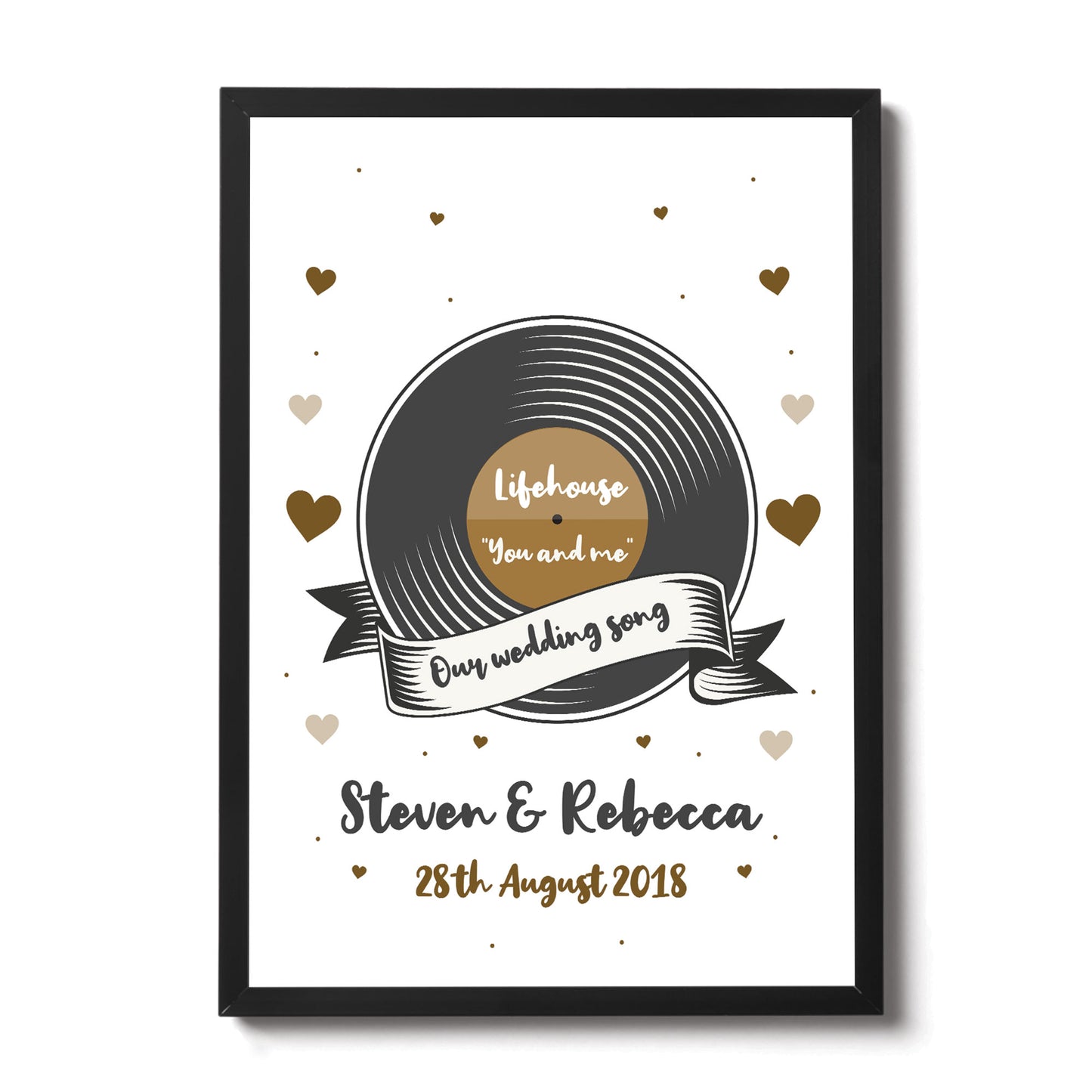 1st 5th 10th 25th 50th Wedding Anniversary Wedding Song Frame