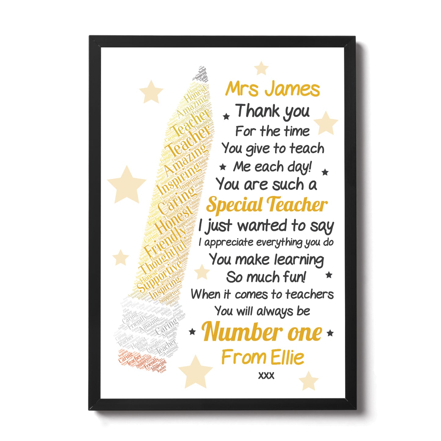 THANKYOU TEACHER GIFT Personalised Print Gift Teaching Assistant