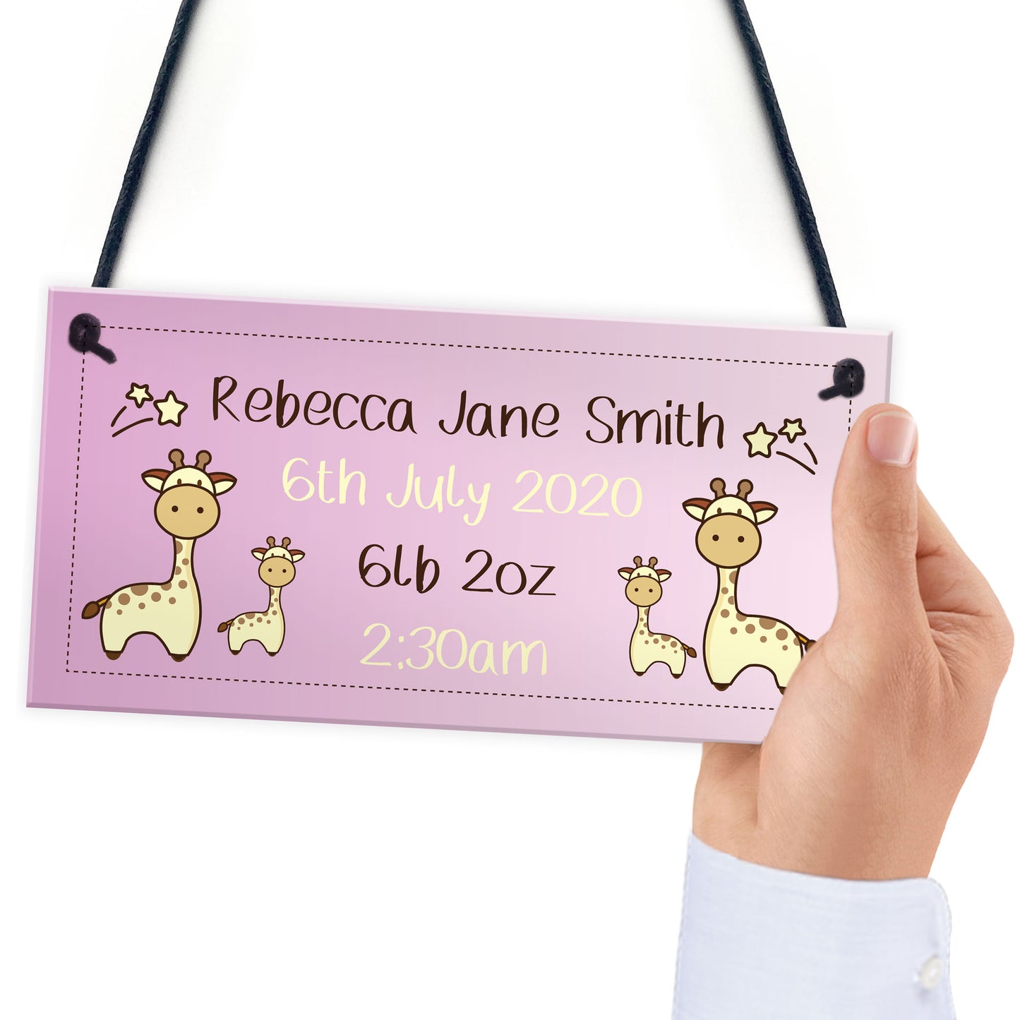 Baby Girl Nursery Sign Birth Details PERSONALISED Newborn Baby