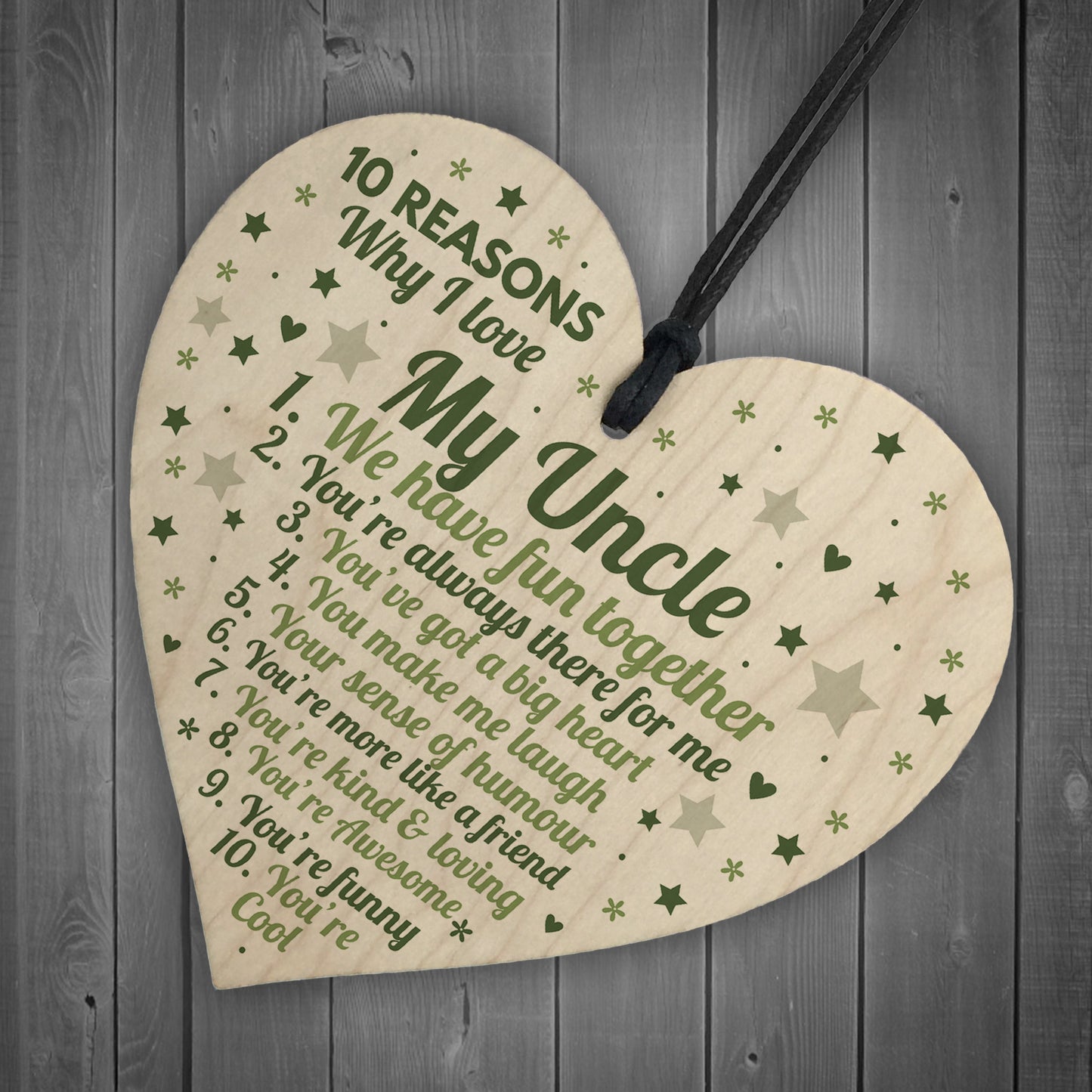 10 Reasons Why I Love My Uncle Wood Heart Sign Uncle Birthday