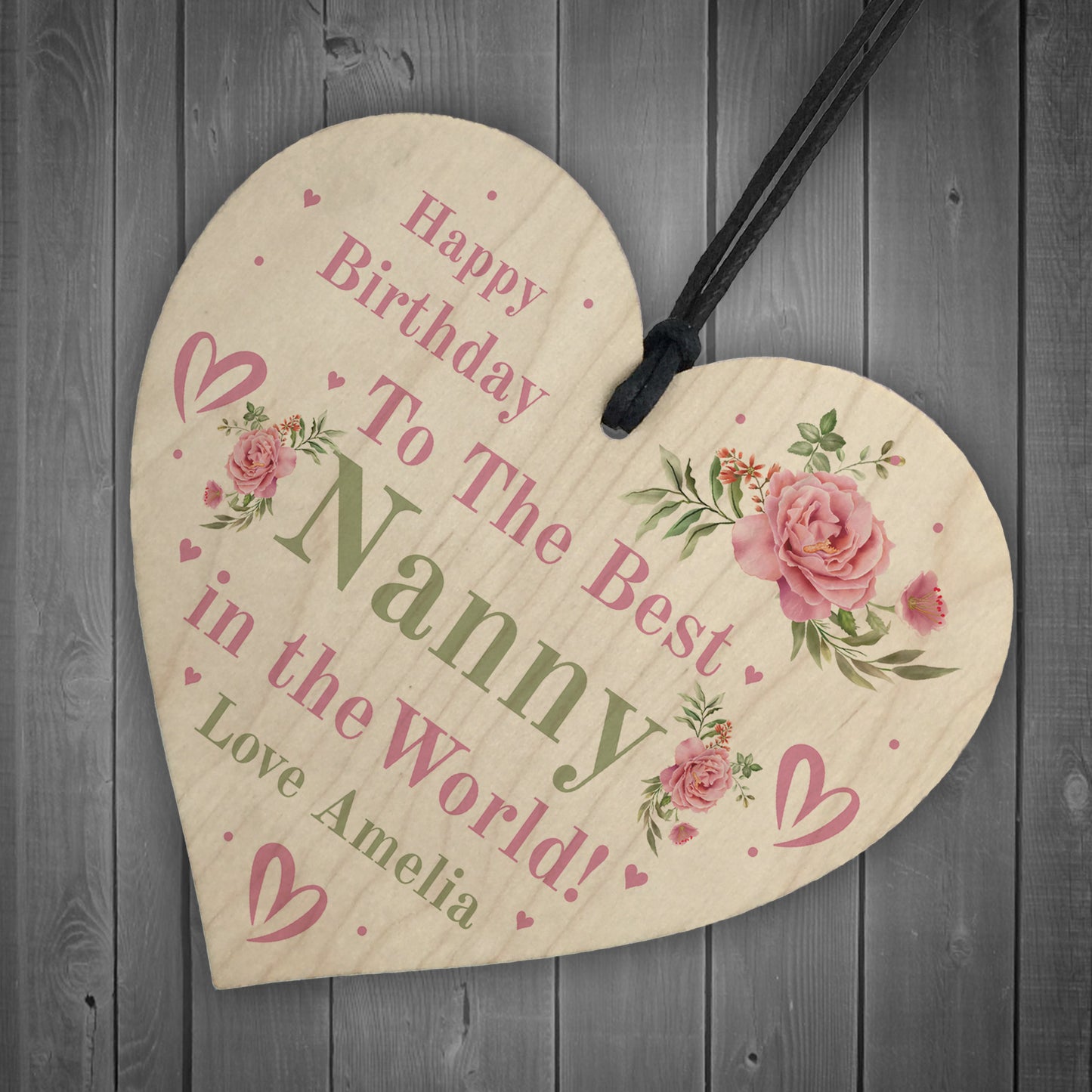 Happy Birthday Nanny Gift Hanging Sign For Birthday Personalised