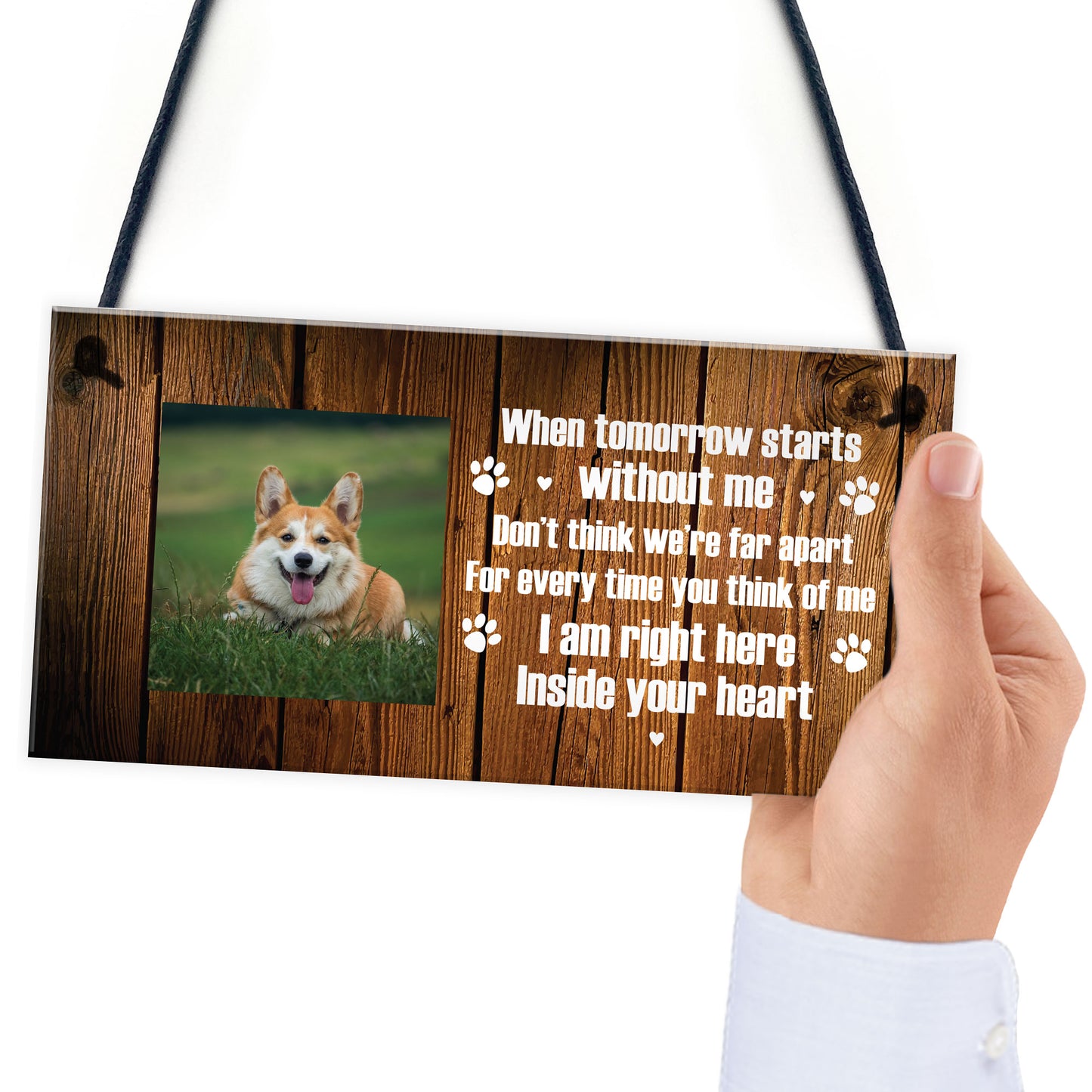 Pet Memorial Gift Personalised Pet Photo Hanging Plaque Dog