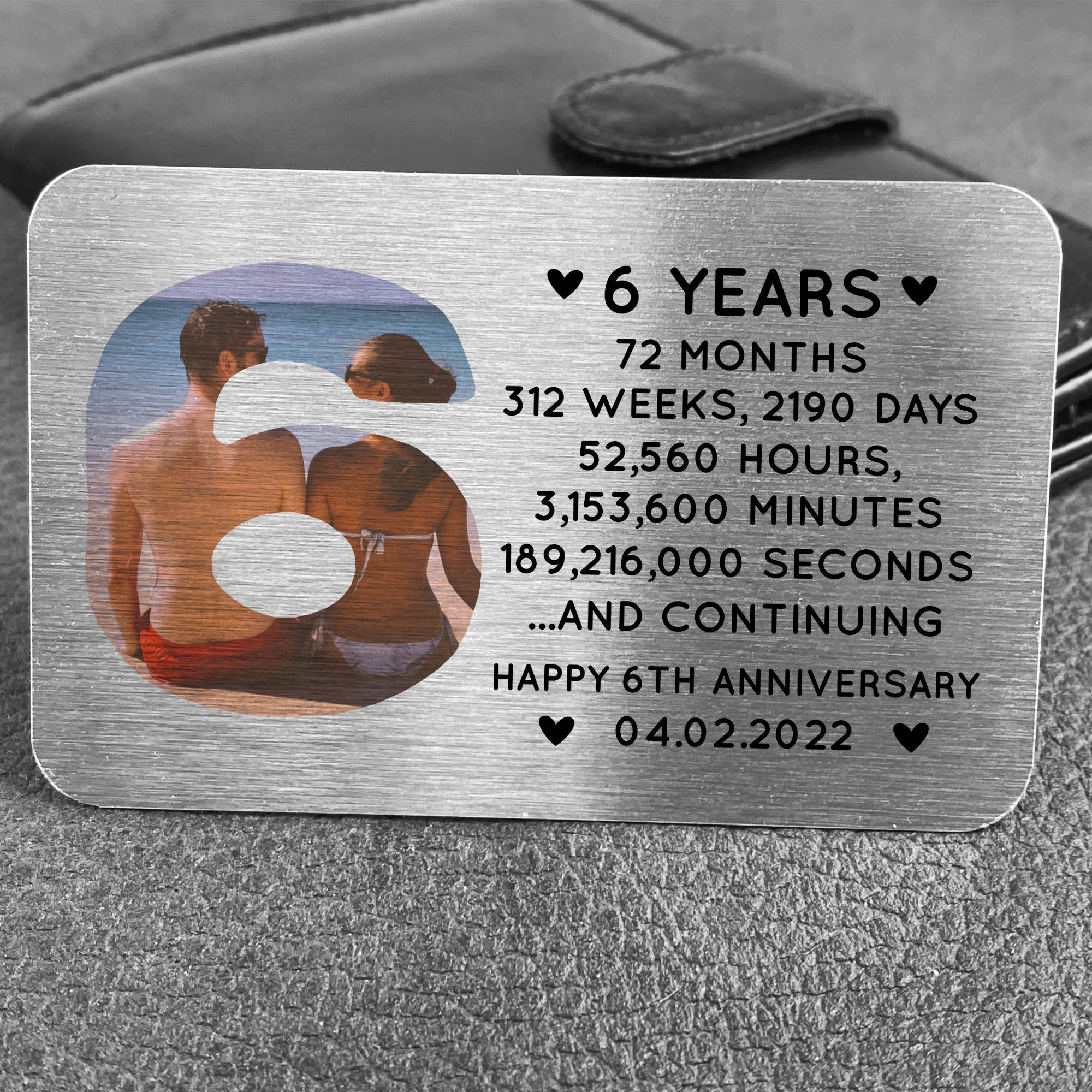 6th Anniversary Gift Personalised Card Gift For Husband Wife Red Ocean Gifts