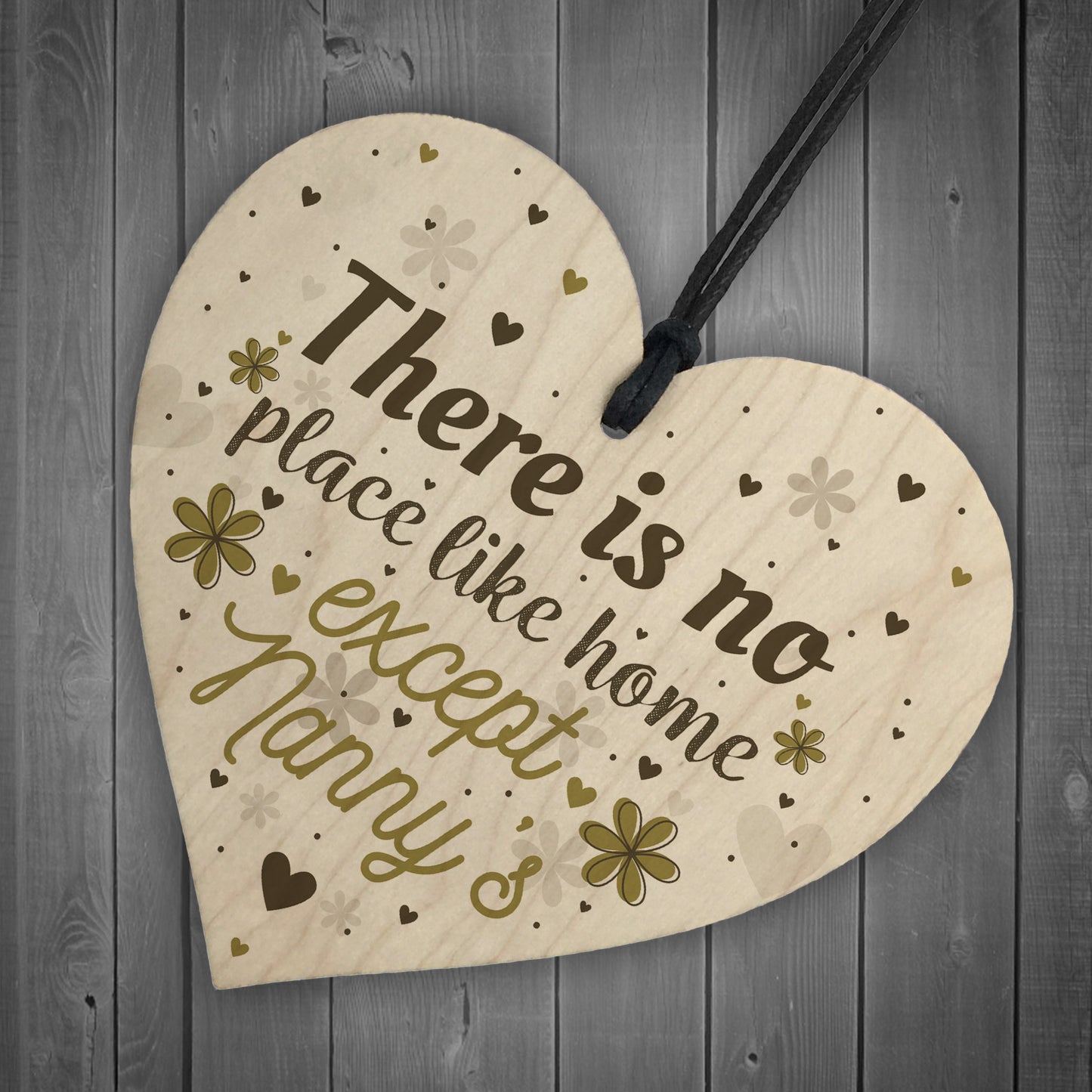 Nanny Nan Christmas Birthday Gifts Hanging Wooden Heart Sign