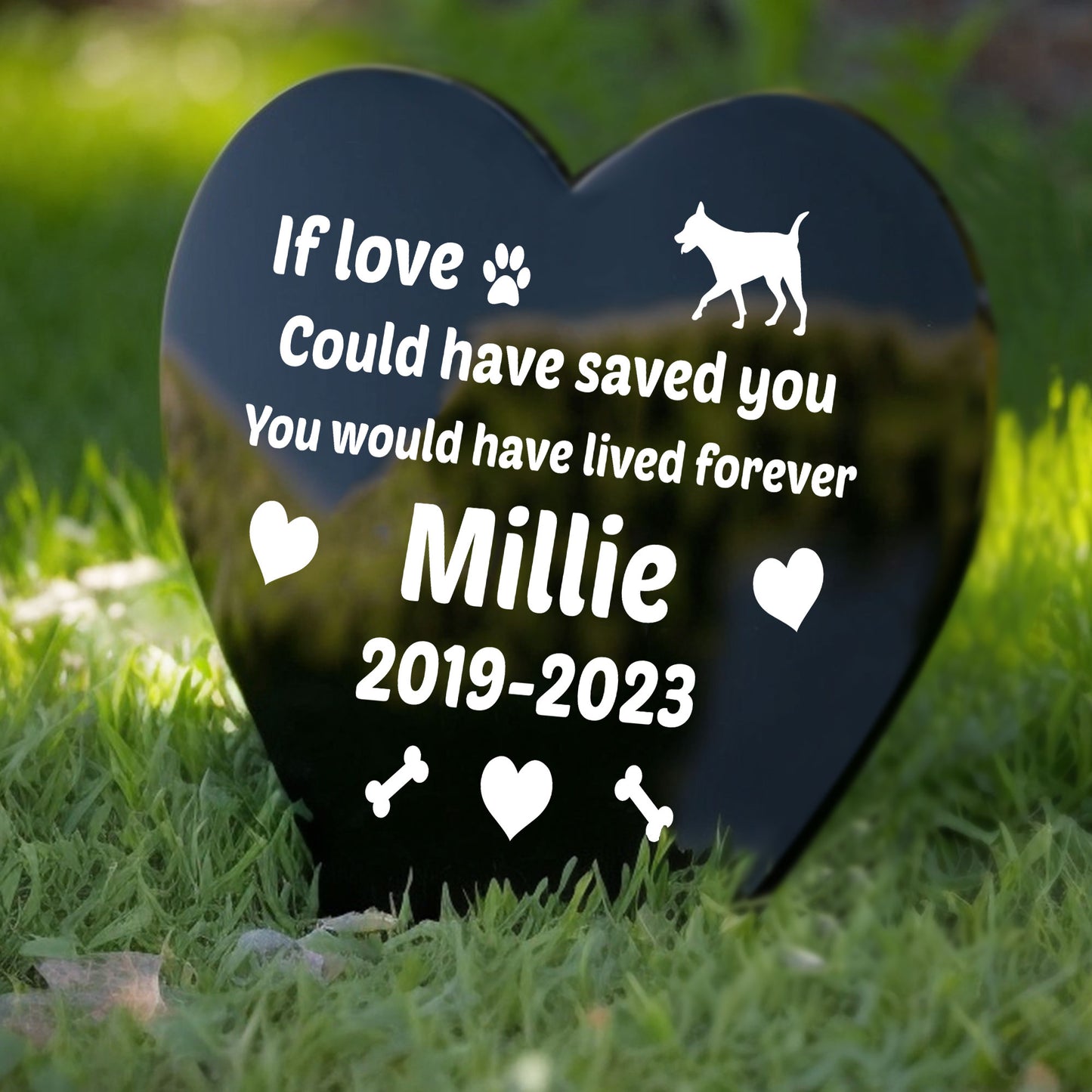 PERSONALISED Dog Puppy Memorial Outdoor Garden Grave Stake