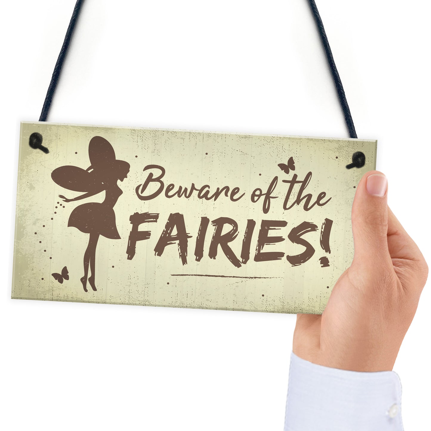 Beware Of The Fairies Funny Garden Sign House Door Wall Plaque