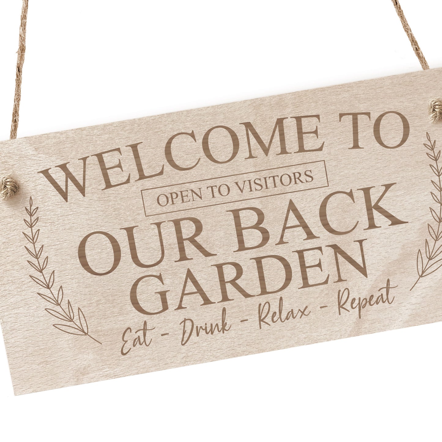 Back Garden Sign Engraved Hanging Wall Plaque Shed Sign Welcome