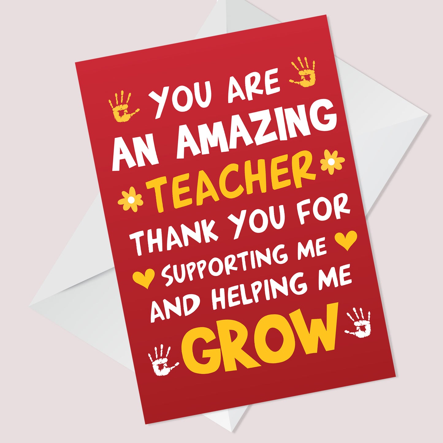 TEACHER CARD Thank You Card For Him Her Appreciation Card