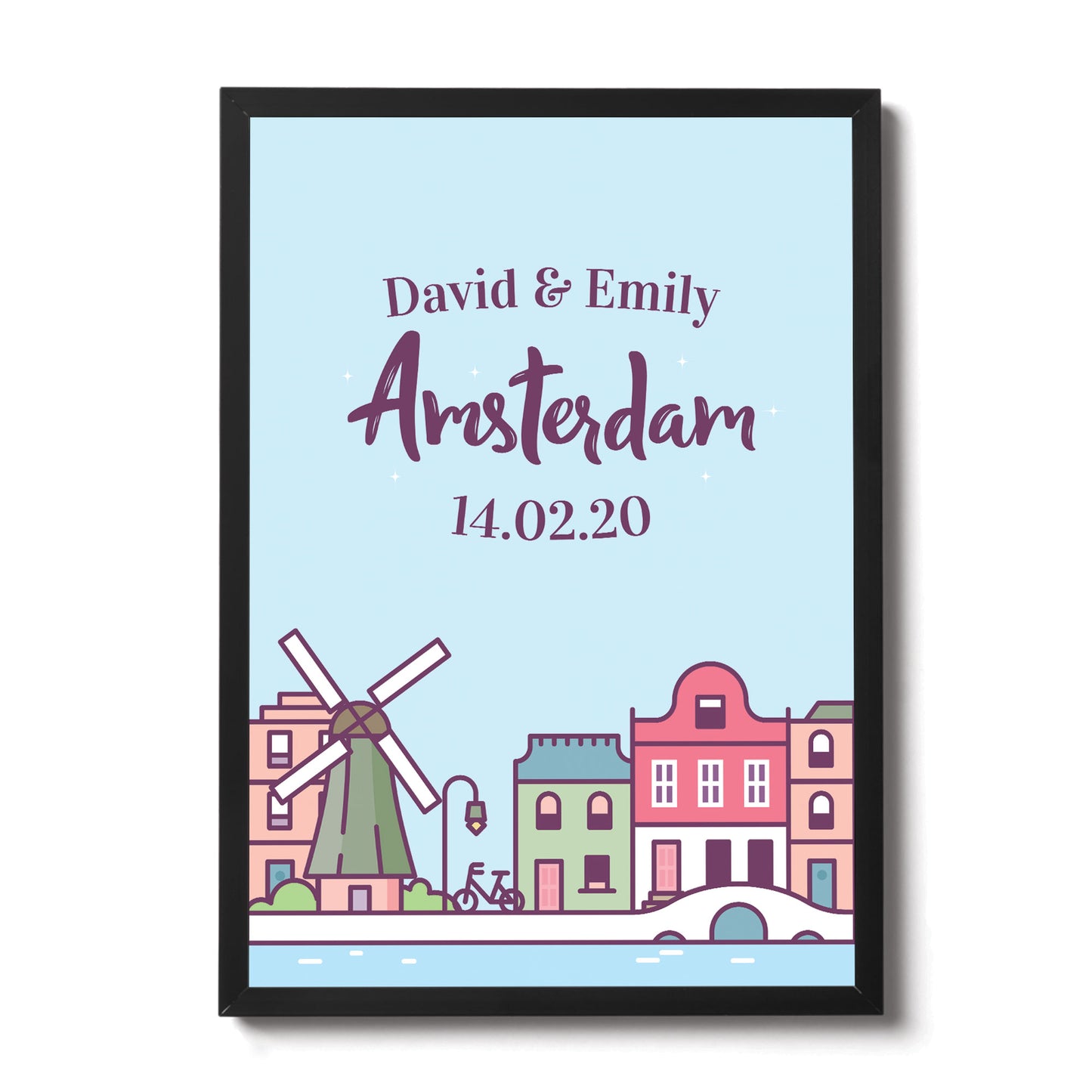 Personalised Amsterdam Framed Holiday Reveal Keepsake