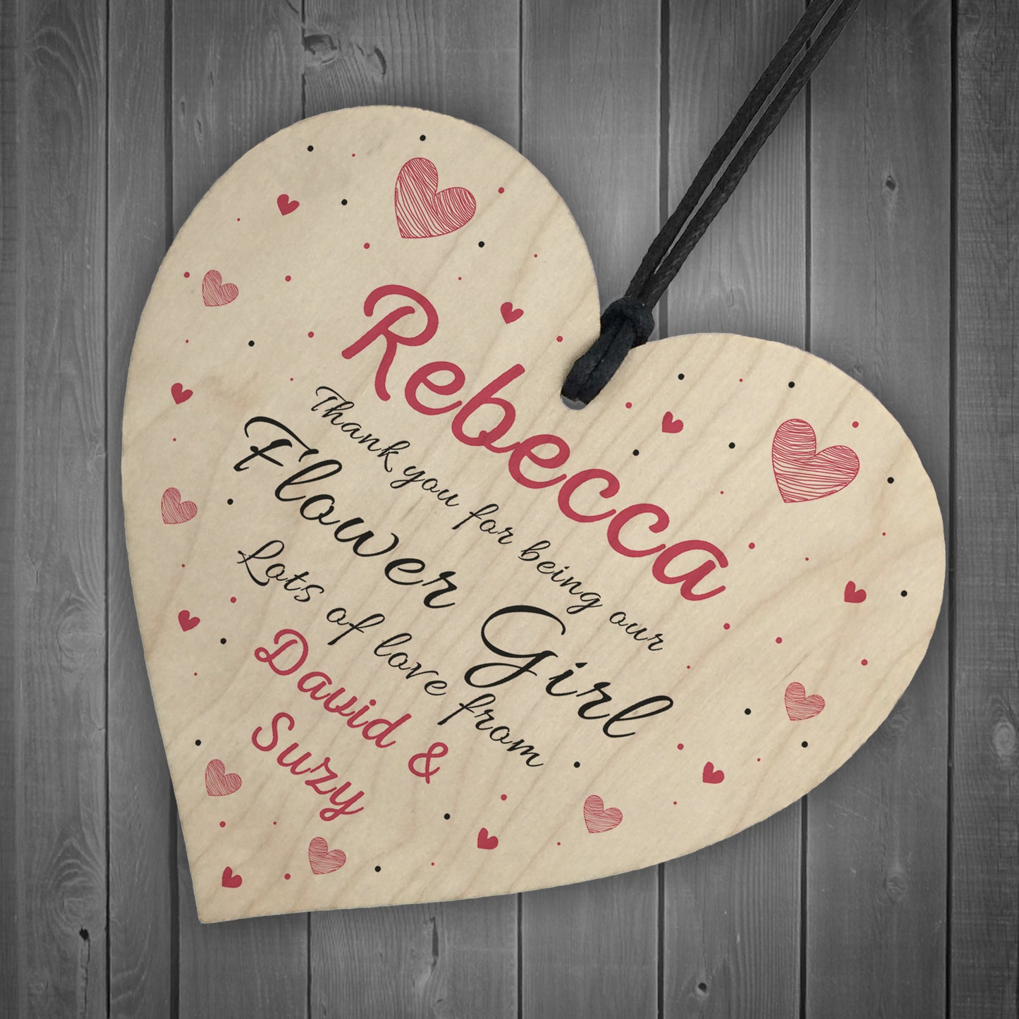 Personalised Thank You Gifts For Flower Girl Plaques Wood Heart