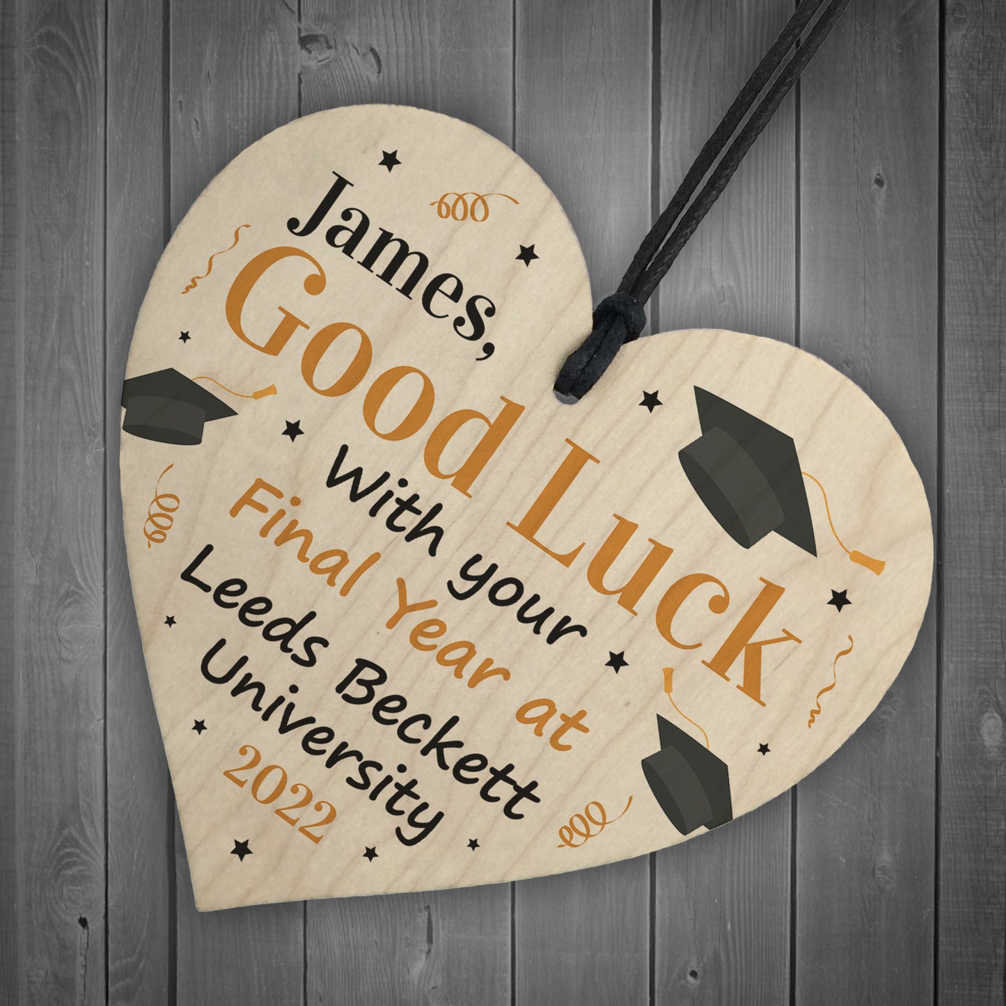 PERSONALISED Back To University School Wooden Heart Gifts