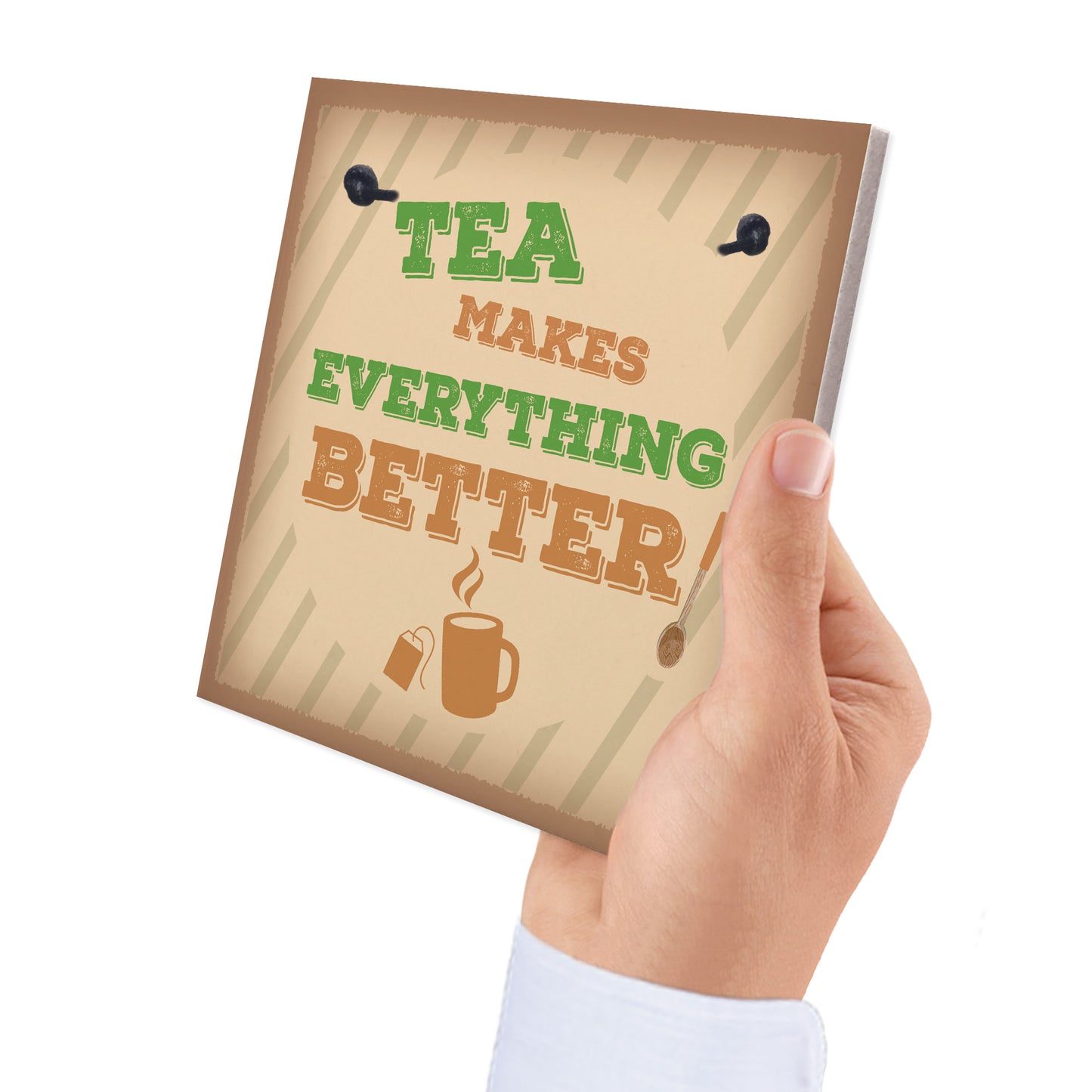 Tea Makes Every Better Kitchen Plaque Vintage Wall Sign Bar Pub