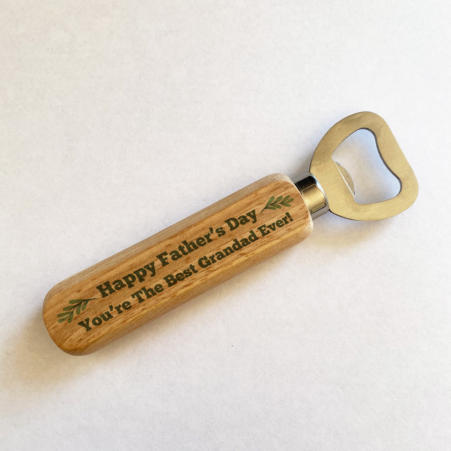 Happy Fathers Day Gift For Grandad Wooden Bottle Opener Gift