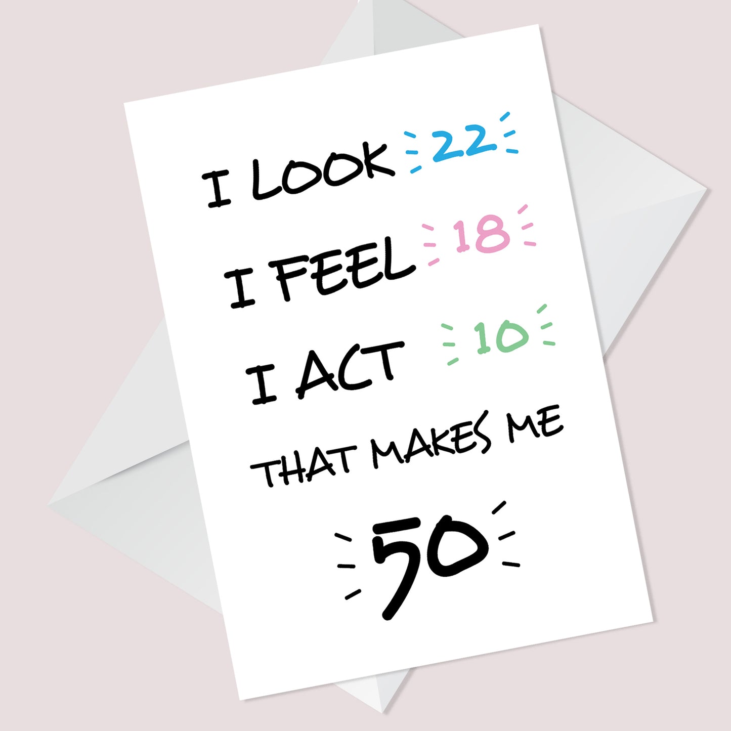 50th Birthday Card Fifty Joke Funny 50th Birthday Card For Women