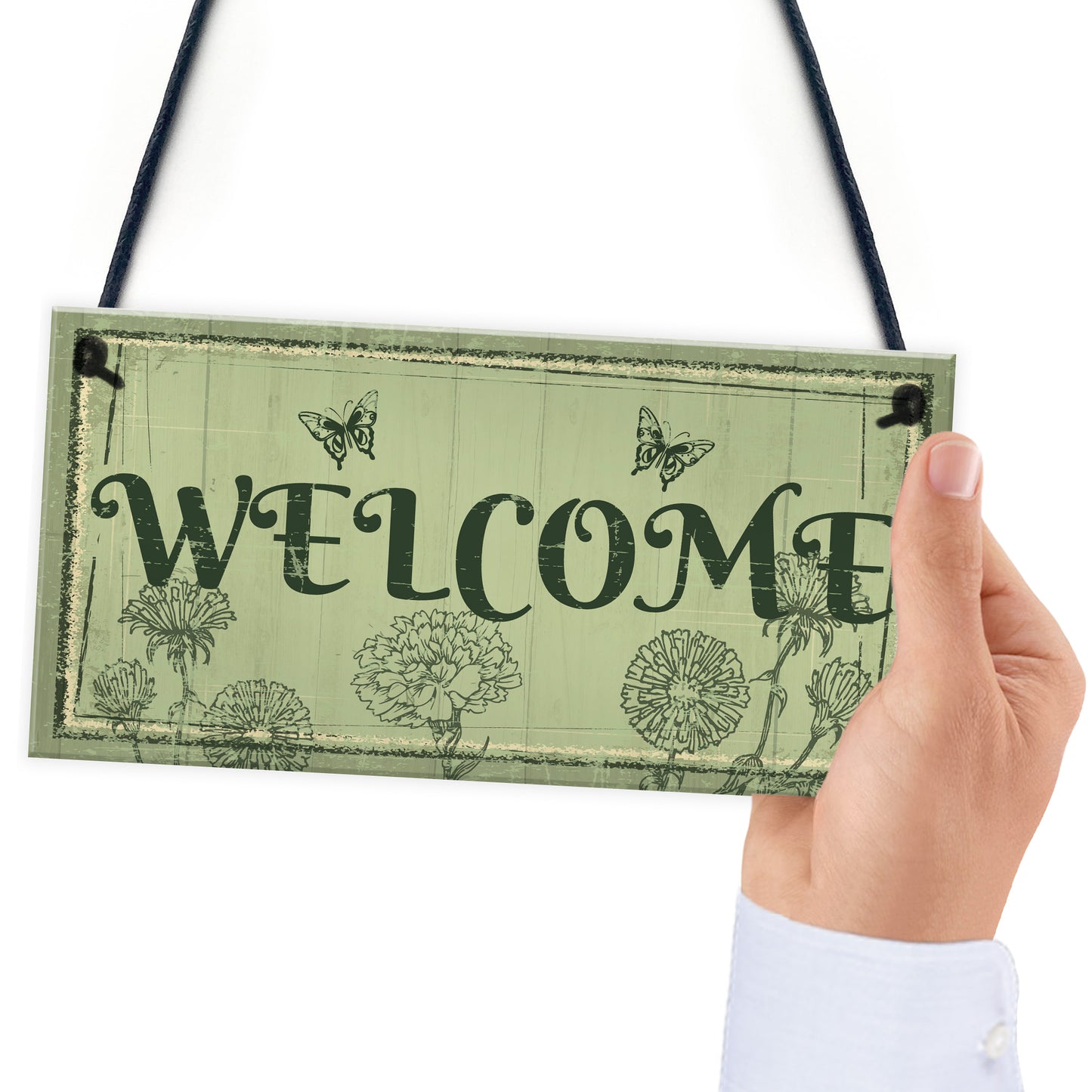 Welcome Sign Front Door Shed Garden SummerHouse Plaque Gift