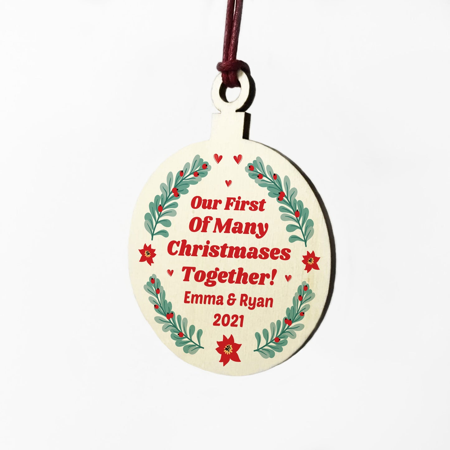 1st Christmas Bauble Personalised Hanging Decoration Boyfriend