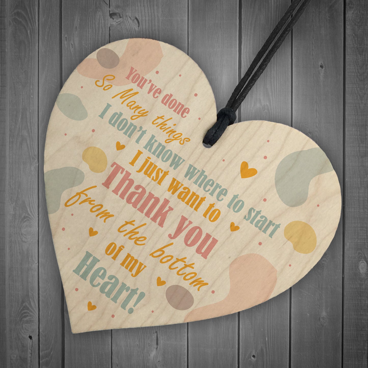 Thank You Gift For Men Women Wood Heart Friend Gift Teacher