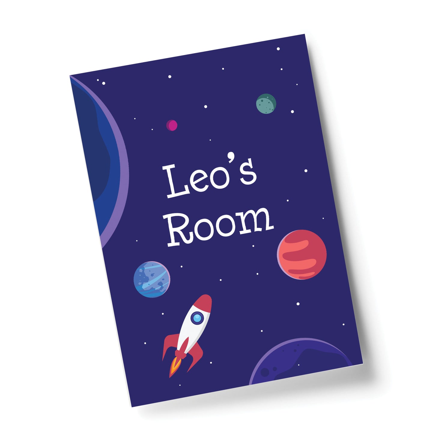 Personalised Bedroom Sign Space Theme Print Wall Art Son Gift